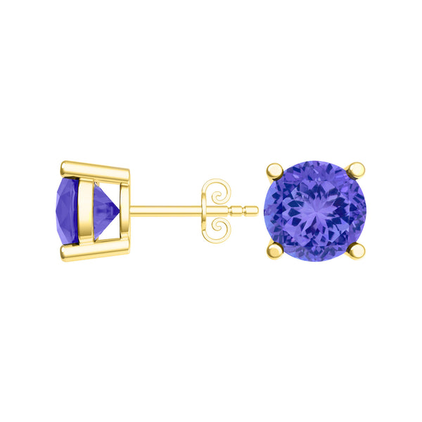 Round Tanzanite Studs