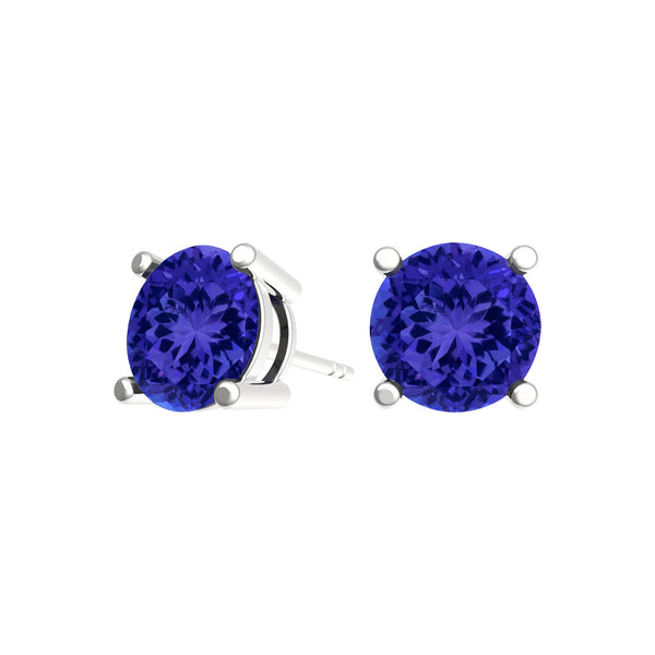 Round Tanzanite Studs