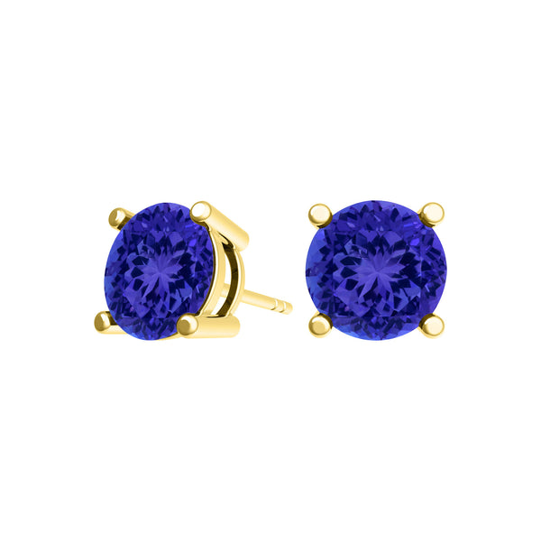 Round Tanzanite Studs