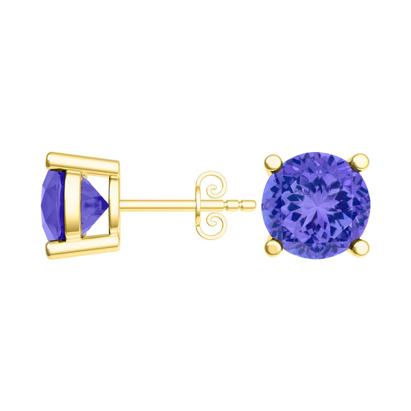 Round Tanzanite Studs