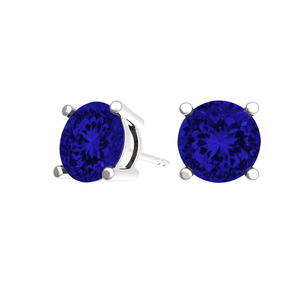 Round Tanzanite Studs