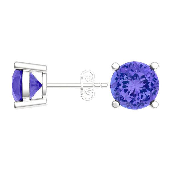 Round Tanzanite Studs