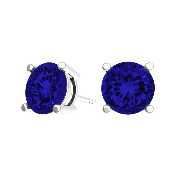 Round Tanzanite Studs