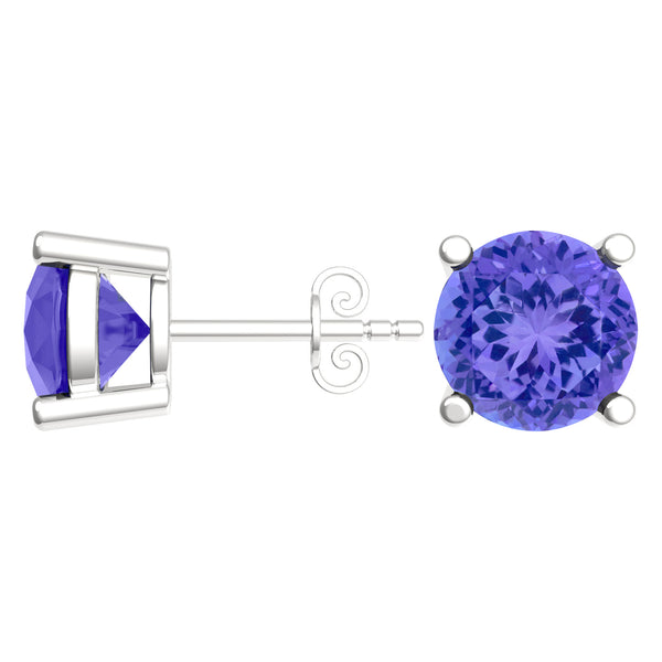 Round Tanzanite Studs