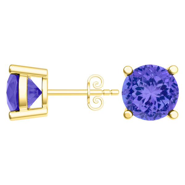 Round Tanzanite Studs