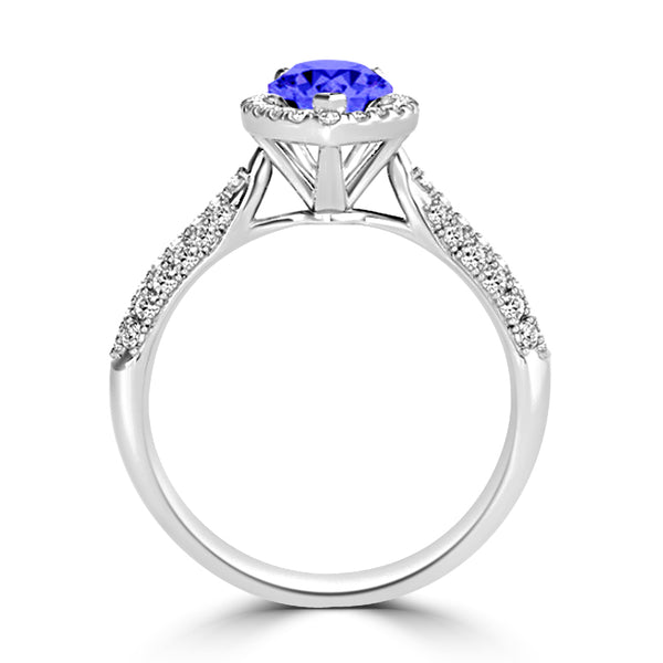 TMR121231 - Brynleigh - Pear Tanzanite and Diamond Ring Halo