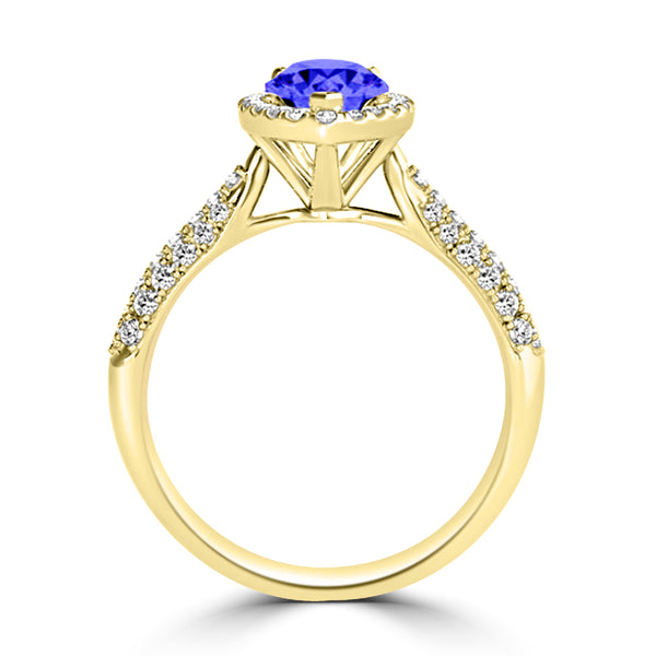 TMR121231 - Brynleigh - Pear Tanzanite and Diamond Ring Halo
