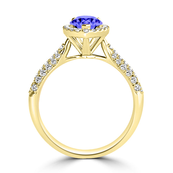 TMR121231 - Brynleigh - Pear Tanzanite and Diamond Ring Halo