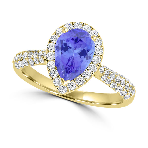TMR121231 - Brynleigh - Pear Tanzanite and Diamond Ring Halo