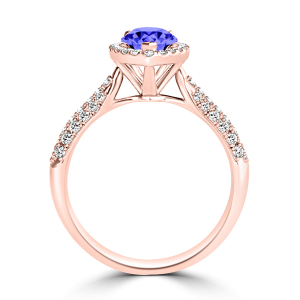 TMR121231 - Brynleigh - Pear Tanzanite and Diamond Ring Halo