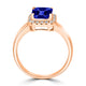 2.2ct Emerald Cut Tanzanite Ring with 0.18 cttw Diamond