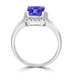 2.2ct Emerald Cut Tanzanite Ring with 0.18 cttw Diamond