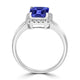 2.2ct Emerald Cut Tanzanite Ring with 0.18 cttw Diamond