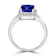 2.2ct Emerald Cut Tanzanite Ring with 0.18 cttw Diamond
