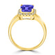 2.2ct Emerald Cut Tanzanite Ring with 0.18 cttw Diamond