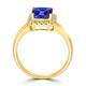 2.2ct Emerald Cut Tanzanite Ring with 0.18 cttw Diamond