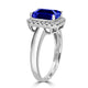 2.2ct Emerald Cut Tanzanite Ring with 0.18 cttw Diamond