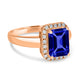 2.2ct Emerald Cut Tanzanite Ring with 0.18 cttw Diamond