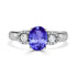 1.45ct Oval Tanzanite Ring with 0.19 cttw Diamond