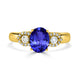 1.45ct Oval Tanzanite Ring with 0.19 cttw Diamond