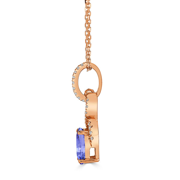 1.2ct Oval Tanzanite Pendant with 0.11 cttw Diamond