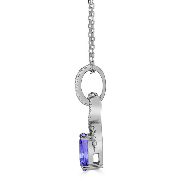 1.2ct Oval Tanzanite Pendant with 0.11 cttw Diamond