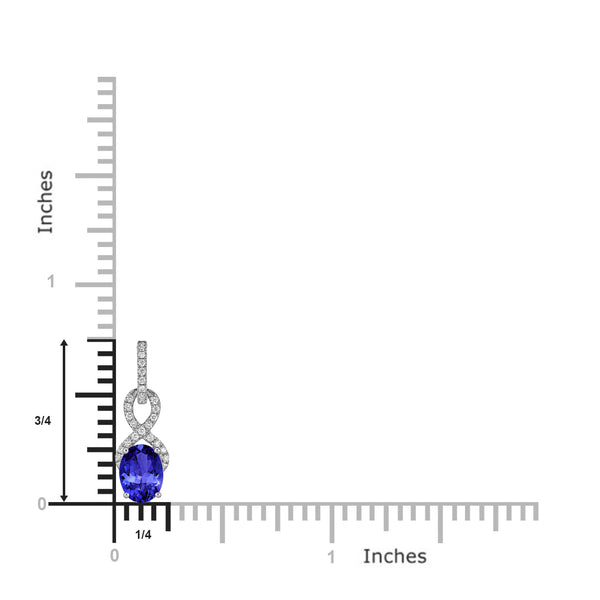 1.2ct Oval Tanzanite Pendant with 0.11 cttw Diamond