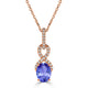 1.2ct Oval Tanzanite Pendant with 0.11 cttw Diamond