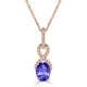 1.2ct Oval Tanzanite Pendant with 0.11 cttw Diamond