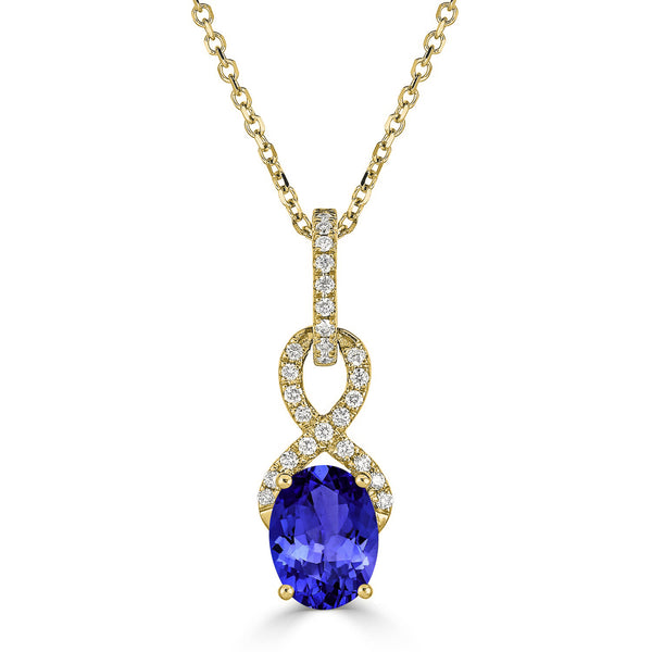 1.2ct Oval Tanzanite Pendant with 0.11 cttw Diamond