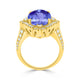 6.25ct Oval Tanzanite Ring with 0.65 cttw Diamond