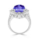 6.25ct Oval Tanzanite Ring with 0.65 cttw Diamond