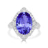 6.25ct Oval Tanzanite Ring with 0.65 cttw Diamond