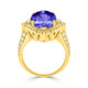 6.25ct Oval Tanzanite Ring with 0.65 cttw Diamond