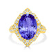 6.25ct Oval Tanzanite Ring with 0.65 cttw Diamond