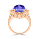 6.25ct Oval Tanzanite Ring with 0.65 cttw Diamond