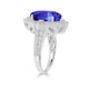 6.25ct Oval Tanzanite Ring with 0.65 cttw Diamond