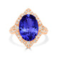 6.25ct Oval Tanzanite Ring with 0.65 cttw Diamond