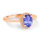 0.76ct Oval Tanzanite Ring with 0.2 cttw Diamond