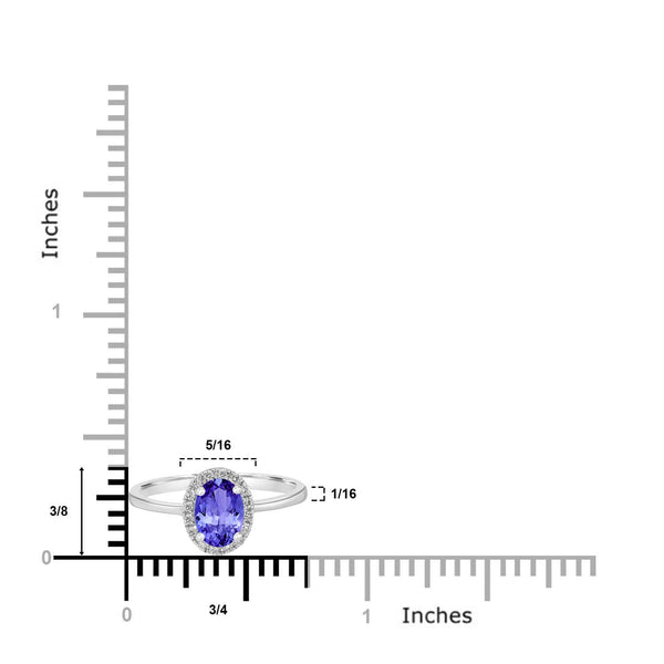 0.76ct Oval Tanzanite Ring with 0.2 cttw Diamond