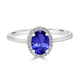 0.76ct Oval Tanzanite Ring with 0.2 cttw Diamond