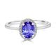 0.76ct Oval Tanzanite Ring with 0.2 cttw Diamond