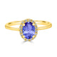 0.76ct Oval Tanzanite Ring with 0.2 cttw Diamond