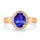 1.8ct Oval Tanzanite Ring with 0.17 cttw Diamond