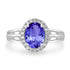 1.8ct Oval Tanzanite Ring with 0.17 cttw Diamond