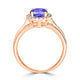 1.8ct Oval Tanzanite Ring with 0.17 cttw Diamond