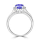 1.8ct Oval Tanzanite Ring with 0.17 cttw Diamond
