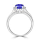 1.8ct Oval Tanzanite Ring with 0.17 cttw Diamond