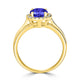 1.8ct Oval Tanzanite Ring with 0.17 cttw Diamond