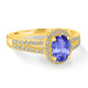 0.76ct Oval Tanzanite Ring with 0.36 cttw Diamond